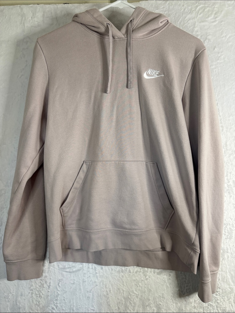 Nike Mauve Hoodie Pullover with White Logo Medium